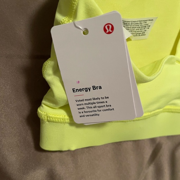 Lululemon energy bra medium support B-D cup highlight yellow sports bra - Picture 8 of 10